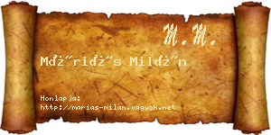 Máriás Milán névjegykártya