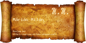 Máriás Milán névjegykártya